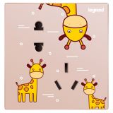 罗格朗开关插座 仕典 个性喷绘 长颈鹿 斜五孔 连体二三插 10A