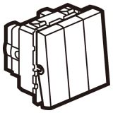 罗格朗开关插座 奥特 陶瓷白 方形2位双控开关加1位单控开关模块 20A 250V 